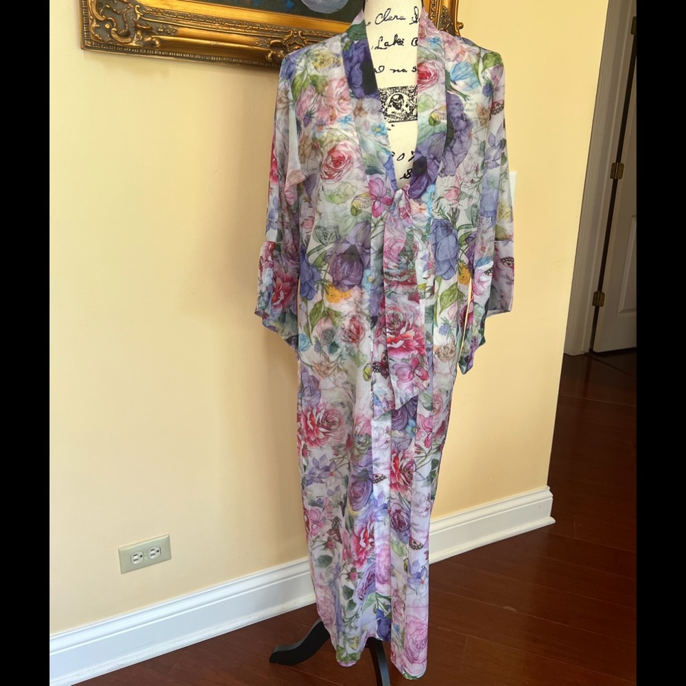 Lulla Collection by Bindya Flowers Print Duster Cover Up